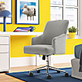 Serta® Leighton Mid-Back Office Chair, Medium Gray/Chrome