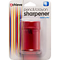 Officemate Double Barrel Pencil/Crayon Sharpener - 2 Hole(s) - 2.1" Height x 1.4" Width x 1.4" Depth - Translucent Red - 1 Each