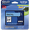 Brother P-Touch TZe Flat Surface Laminated Tape - 45/64" - Permanent Adhesive - Thermal Transfer - Blue, Black - 1 Each - Water Resistant - Grease Resistant, Fade Resistant, Heat Resistant, Cold Resistant, Spill Resistant, Durable