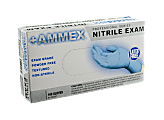 Ammex Professional Disposable Powder-Free Nitrile Exam-Grade Gloves, Small, Blue, Box Of 100 Gloves