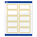 Avery® Printable Labels With Sure Feed® Technology, S00-DHR-PRWGP10, Rectangle, 2" x 4", Glossy White, Preprinted Multi-Lined Gold Border Design, Pack Of 100 1 thumbnail image