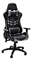 Essentials By OFM Racing-Style Bonded Leather High-Back Gaming Chair, Gray/Black 1 thumbnail image