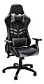 Essentials By OFM Racing-Style Bonded Leather High-Back Gaming Chair, Gray/Black