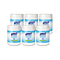 Purell® Citrus Hand Sanitizing Wipes, 6" x 6-3/4", 270 Wipes Per Canister, Carton Of 6 Canisters
