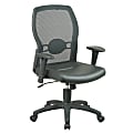 Office Star™ Screen-Back Chair With Bonded Leather Seat, Black