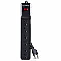 CyberPower CSB606 Essential 6 - Outlet Surge with 900 J - Clamping Voltage 800V, 6 ft, NEMA 5-15P, Straight, 15 Amp, EMI/RFI Filtration, Black, RG6 Coaxial Protection, Lifetime Warranty