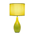 Simple Designs Bowling Pin Base Table Lamp, 19"H, Green Shade/Green Base