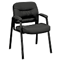 HON® SofThread™ Bonded Leather Guest Chair, Black 1 thumbnail image