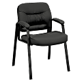 HON® SofThread™ Bonded Leather Guest Chair, Black