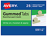 Avery® Gummed Index Tabs, Round, Gray Cloth, Box Of 25 1 thumbnail image