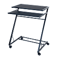 Trademark Global Split-Top Mobile Compact Laptop Cart, 23 1/2"H x 17 5/8"W x 29 1/4"D, Black