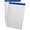 Ampad Perforated Ruled Pads - Letter - 50 Sheets - Stapled - 0.25" Ruled - 20 lb Basis Weight - Letter - 8 1/2" x 11"8.5" x 11.8" - White Paper - White Cover - Sturdy Back, Header Strip, Pinhole Perforated, Chipboard Backing - 1 Dozen