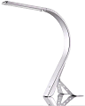 Victory Light Curved Contemporary LED Swan Task Lamp, 18"H, Metallic Silver Shade/Metallic Silver Base
