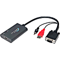 SYBA Multimedia Portable VGA to HDMI Converter with Audio Support - 8.50" HDMI/Mini-phone/VGA A/V Cable for Monitor, Audio/Video Device, TV, Sound Card, PC, Notebook, HDTV - First End: 1 x HDMI Female Digital Audio/Video - Second End: 1 x HD-15 Male VGA
