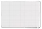 MasterVision® Magnetic Gold Ultra™ Dry-Erase Planning Whiteboard With 2" x 3" Grid, 48" x 72", Aluminum Frame With Silver Finish