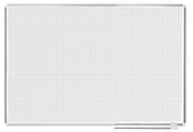MasterVision® Magnetic Gold Ultra™ Dry-Erase Planning Board, Lacquered Steel, 48" x 72", Aluminum Frame, 1" x 1" Grid