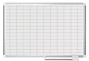 MasterVision® Magnetic Gold Ultra™ Dry-Erase Planning Board, With 1" x 2" Grid, Lacquered Steel, 24” x 36”, Aluminum Frame