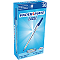Paper Mate® Eagle Ballpoint Pens, 1.2 mm, Medium Point, Translucent Barrel, Blue Ink, Pack Of 36 1 thumbnail image