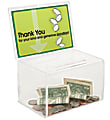 Office Depot® Brand Ballot/Coin Box, 8-1/8"H x 6"W x 4-3/8"D, Clear 1 thumbnail image