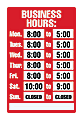 Cosco® "Business Hours" Sign Kit, 8" x 12"