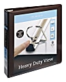 [IN]PLACE® Heavy-Duty Easy-Open View 3-Ring Binder, 1 1/2" D-Rings, Brown