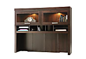 Sauder® Office Port Computer Credenza Hutch, Dark Alder