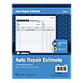 Adams® Auto Repair Estimate Books, 2-Part, 8 7/16" x 10 3/4", White/Canary, 50 Sets Per Book, 6 Books Per Carton