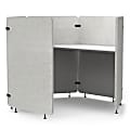 Luxor RECLAIM® Acoustic Work Pod, 5 Panel, 100% Recycled, 54-1/2"H x 73"W x 64"D, Light Gray/White