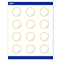 Avery® Printable Round Cards With Sure Feed® Technology, 2", Matte White With Preprinted Gold Double Border Floral Design, Pack Of 120 1 thumbnail image