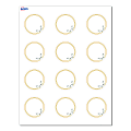 Avery® Print-To-The-Edge Cards With Sure Feed®, S00-D2P-PRMWC10, 2" Round, Matte White, Preprinted Double Gold Border with Floral Design, Pack Of 120 1 thumbnail image