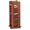 Bretford® Rotating Wood Literature Display Rack, 48 Pockets, 49 1/2"H x 16 3/4"W x 16 3/4"D, 58 Lb., Medium Oak