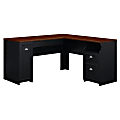 Bush Business Furniture Fairview 60"W L-Shaped Corner Desk, Antique Black/Hansen Cherry, Standard Delivery 1 thumbnail image
