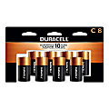 Duracell Coppertop C Alkaline Batteries, Pack Of 8, 3 Hang Hole Packaging