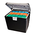 OfficeMax Weather-Resistant Compact File Box, 7" x 15" x 13", Black 1 thumbnail image