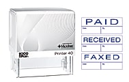 Cosco® 2000PLUS 3-In-1 Jumbo Self-Inking Message Stamp, "Paid", "Faxed", "Received", 2 1/4" x 7/8" Impression, Blue
