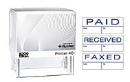 Cosco® 2000PLUS 3-In-1 Jumbo Self-Inking Message Stamp, "Paid", "Faxed", "Received", 2 1/4" x 7/8" Impression, Blue 1 thumbnail image
