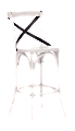 Zuo® Era Union Square Bar Stool, 44 2/5"H x 18"W x 19 7/10"D, White/Black 1 thumbnail image