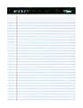 TOPS Docket Legal Rule Writing Pads - 50 Sheets - Double Stitched - 16 lb Basis Weight - 8 1/2" x 11 3/4" - 11.75" x 8.5" - White Paper - Rigid, Heavyweight, Bleed Resistant, Perforated, Acid-free - 6 / Pack