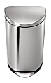 simplehuman® Semi-Round Fingerprint-Proof Step Trash Can, 8 Gallons, Brushed Stainless Steel