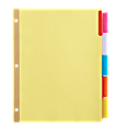 Office Depot® Brand Insertable Tab Dividers, 5-Tab, Buff Paper, Multicolor Tabs