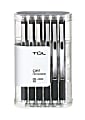 TUL® GL Series Retractable Gel Pens, Fine Point, 0.5 mm, Silver Barrel, Black Ink, Pack Of 12 Pens