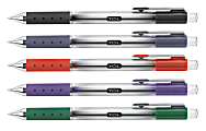 TUL® Retractable Gel Pens, Fine Point, 0.5 mm, Silver Barrel, Assorted Ink Colors, Pack Of 12 Pens 1 thumbnail image