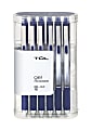 TUL® GL Series Retractable Gel Pens, Fine Point, 0.5 mm, Silver Barrel, Blue Ink, Pack Of 12 Pens