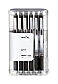 TUL® GL Series Retractable Gel Pens, Medium Point, 0.7 mm, Silver Barrel, Black Ink, Pack Of 12 Pens