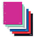 Office Depot® Brand Spiral Stellar Poly Notebook, 10 1/2" x 8", 3 Subject, Wide Ruled, 150 Sheets, Assorted Colors