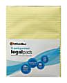 OfficeMax Gummed Pad, 8-1/2" x 11", Wide Rule, Canary