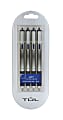 TUL® GL Series Retractable Gel Pens, Needle Point, 0.5 mm, Silver Barrel, Blue Ink, Pack Of 4 Pens 1 thumbnail image