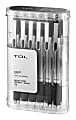 TUL® GL Series Retractable Gel Pens, Needle Point, 0.7 mm, Silver Barrel, Black Ink, Pack Of 12 Pens