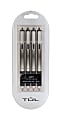 TUL® GL Series Retractable Gel Pens, Needle Point, 0.7 mm, Silver Barrel, Black Ink, Pack Of 4 Pens 1 thumbnail image