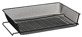 OfficeMax Mesh Stacking Side Load Letter Tray, Black 1 thumbnail image